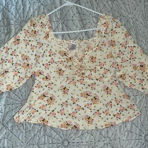 No boundaries Floral Peasant Blouse